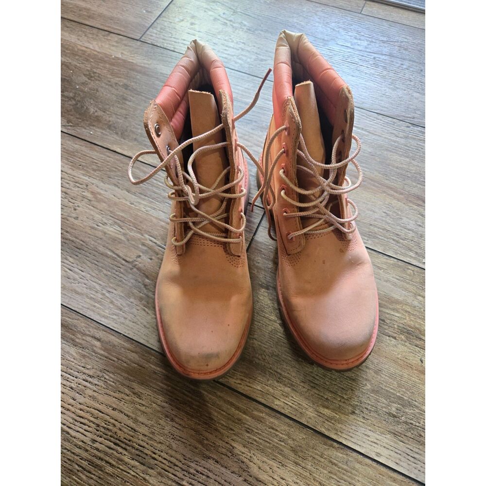 Timberland Women’s 6-Inch Premium Waterproof Boots Pink Leather Size 8